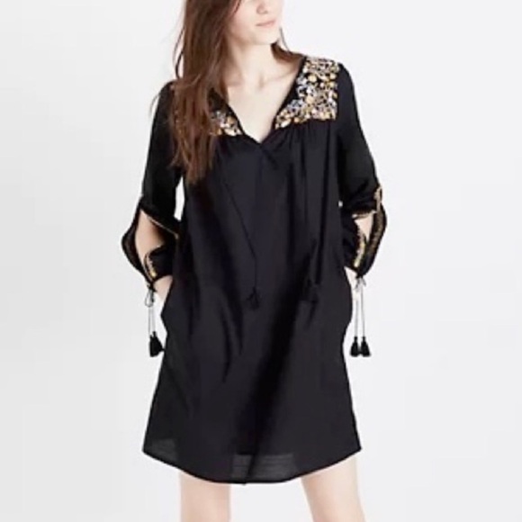 Madewell Embroidered Slit Sleeve Dress - Picture 1 of 11